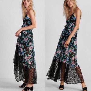 EXPRESS Floral Strappy Lace-up Maxi Dress
